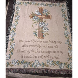 Manual Woodworker Inspirational Collection 50x60-Inch Tapestry Throw with Verse